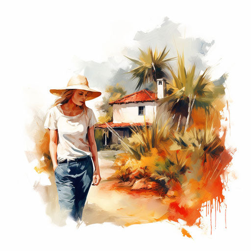 Weekend clipart in the style of Oil painting, on white background