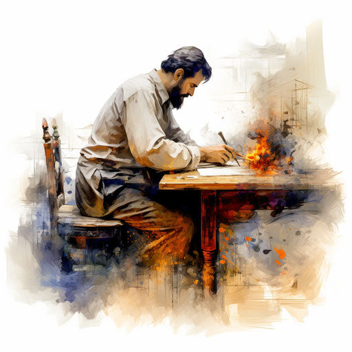 Illustration in the style of Oil painting on white background