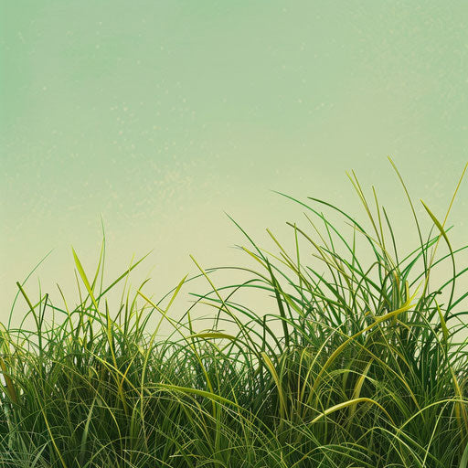 Grass illustration with flat random background and vintage filter