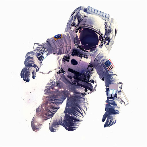 Space clipart in photorealistic style with flat white background