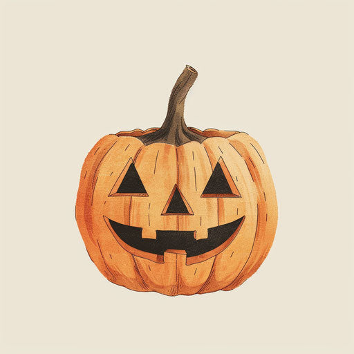 Realistic pumpkin on flat cream background
