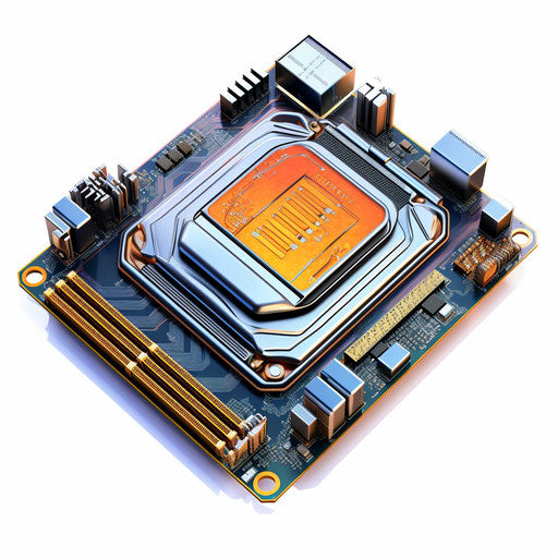 CPU clipart in the style of Oil painting, on a white background