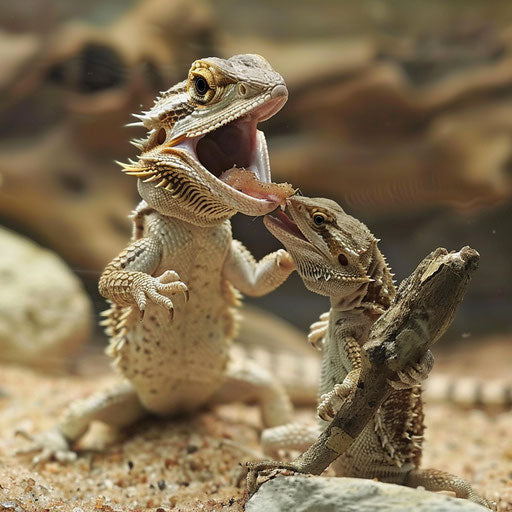 A bearded dragon displays hunting prowess in action