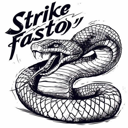 Black mamba with motivational quote in clipart style