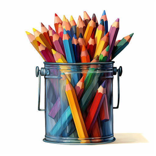 Crayon box in Oil painting style