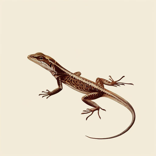 Flat cream background with photo realistic lizard clipart