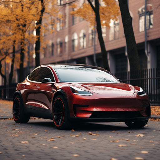 Tesla Model Y in Retro-Modern style
