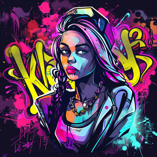 Urban style clothing logo with graffiti elements