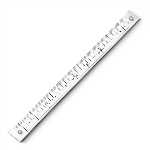 3D ruler on flat white background, isolated clipart