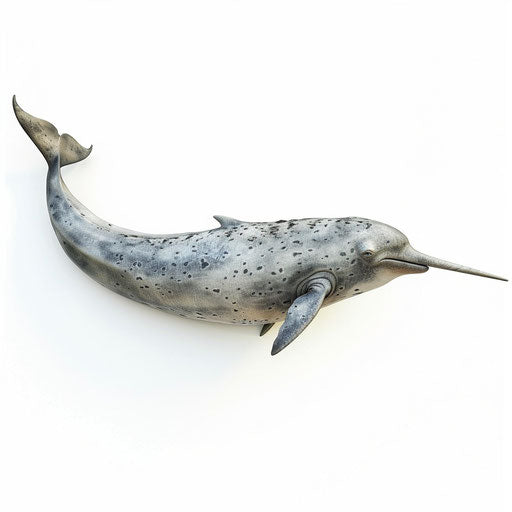 Narwhal clipart, photo realistic style, white background