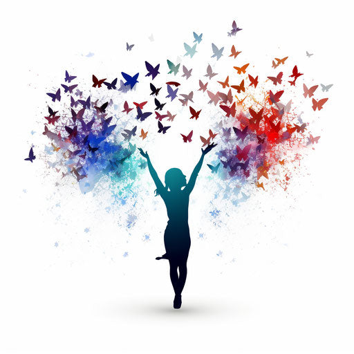 Minimalist illustration of freedom on white background