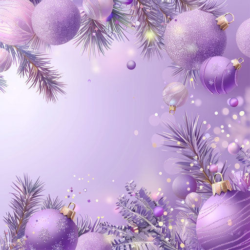 Soft lavender flat background, realistic advent clipart with shimmering gloss and precise details