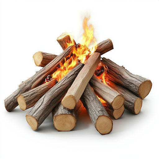 3D Campfire Wood on flat white background