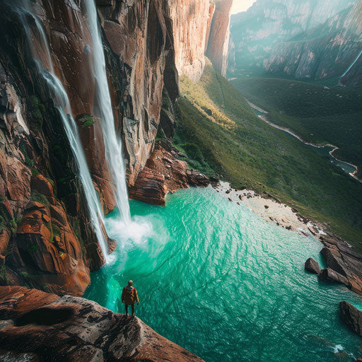 Angel Falls with turquoise waters and epic backdrop