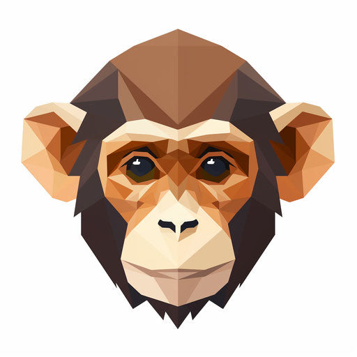 Monkey clipart in Minimalist style, on white background