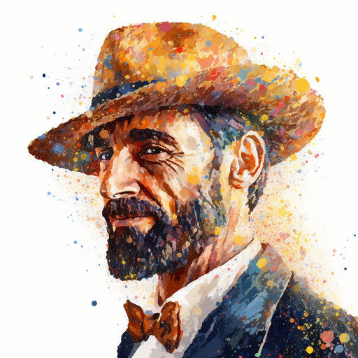 Glitter illustration in the Impressionistic Art style, on white background