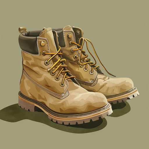 Boots clipart with realistic depiction, soft gradients