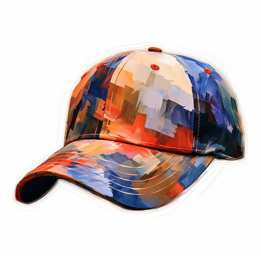 Baseball cap in oil painting style on white background