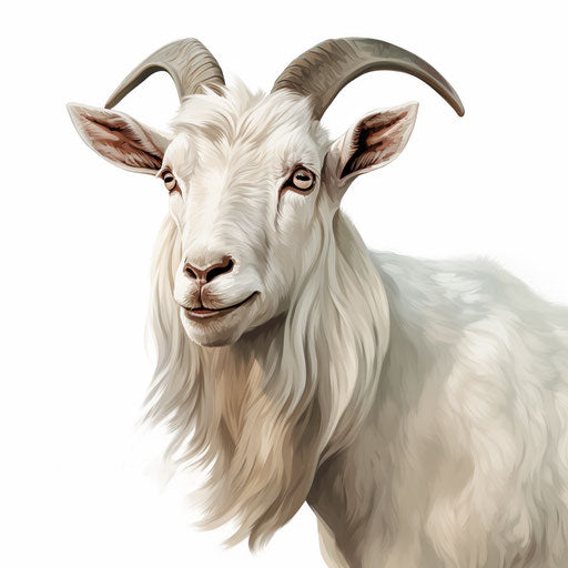 Goat clipart in the style of Oil painting, on a white background