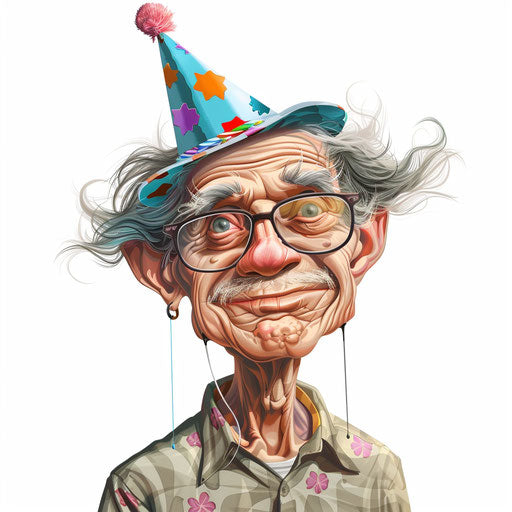 Funny realistic birthday clip art with flat white background