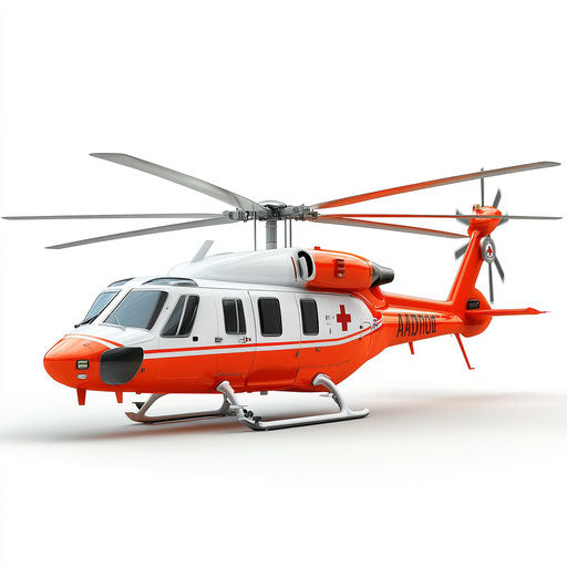 3D Ambulance Helicopter in realistic photo style