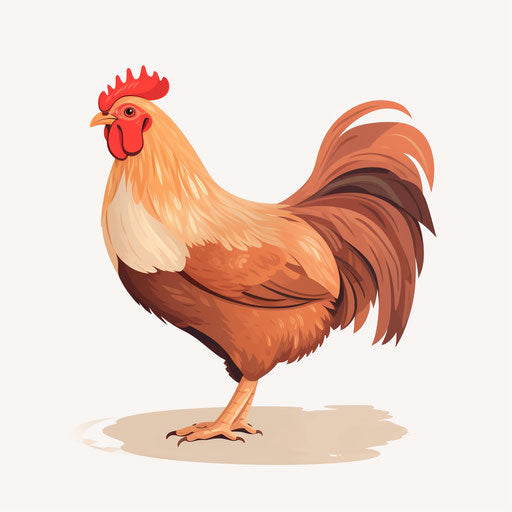 Minimalist style chicken clipart on white background
