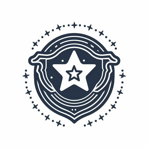 Police badge in Minimalist style, on white background