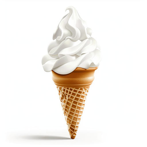 Ice cream cone clipart in realistic style on white background