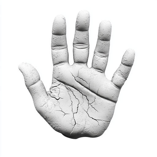 Photo realistic 3D handprint with flat white background, isolated clipart