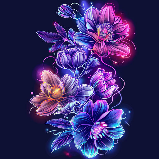 March birth flowers in modern colorful tattoo