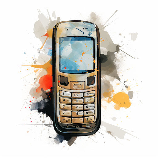 Cell phone in oil painting style