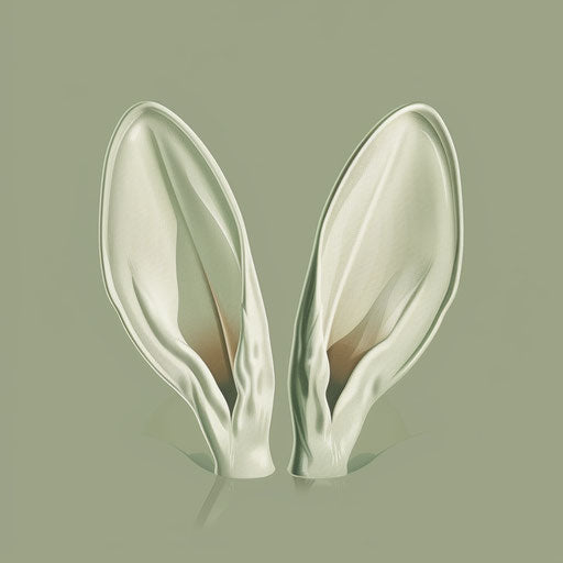 Bunny ears clipart on muted olive background with soft gradients