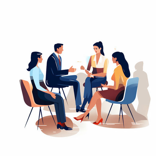 Meeting clipart in the style of Minimalist, on white background