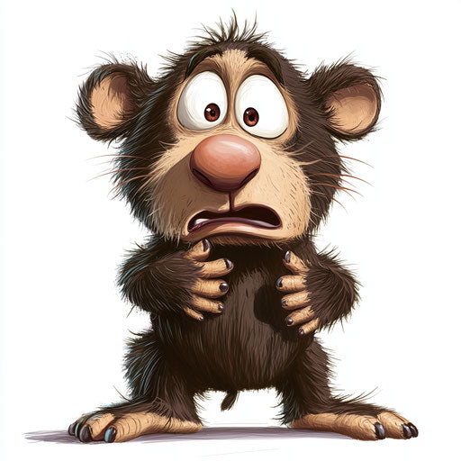 Humorous caricature of a teddy with human characteristics