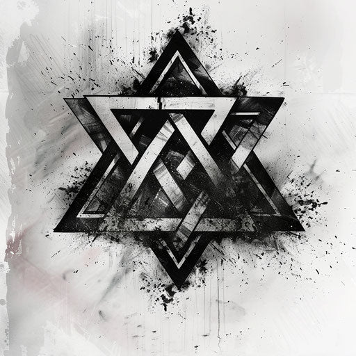 Sophisticated sketch of a Valknut in impressionistic style