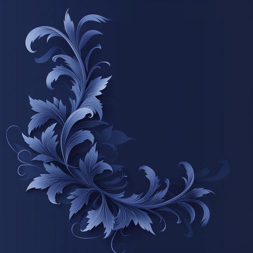 Realistic wow clipart flourishes on flat indigo background