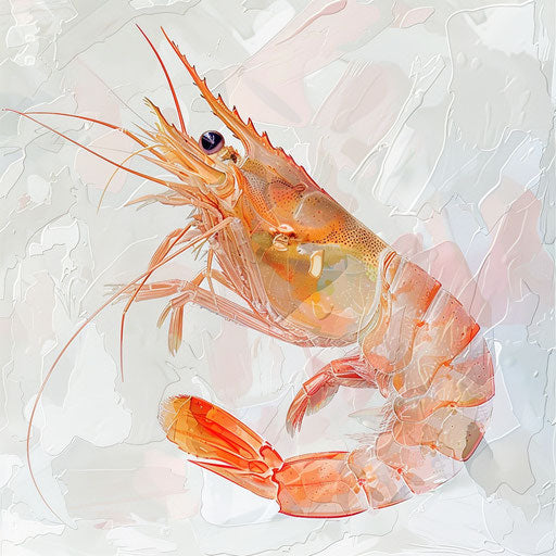 Photo realistic shrimp clipart on a flat and white background