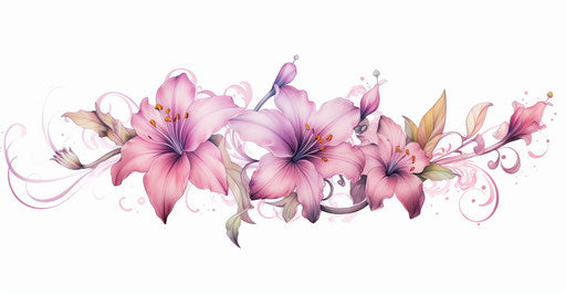 Pink flower tattoo design