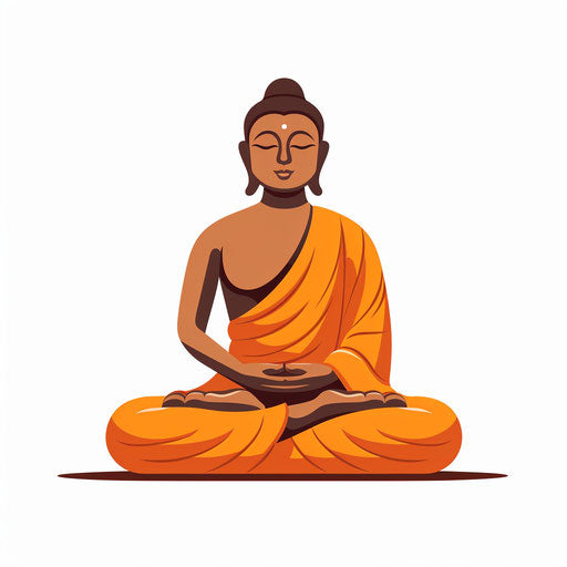 Buddha clipart in Minimalist style, on white background