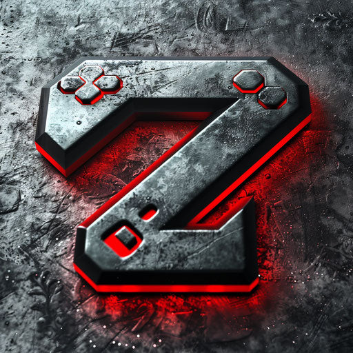 Sporty gamers logo with sleek typography and a bold red and black color palette, on a metallic background