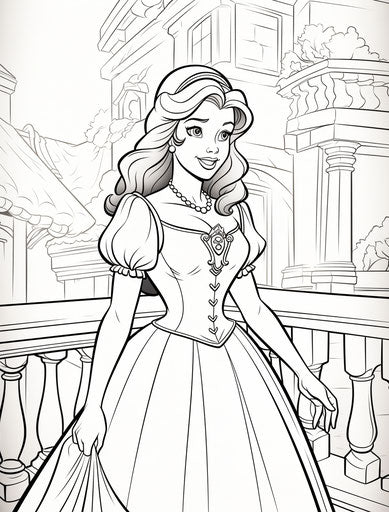 Disney princess coloring, Chris Claremont style, embossed paper