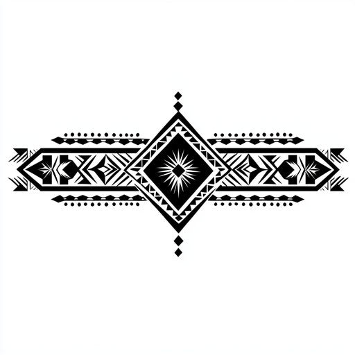Intricate tribal armband tattoo in black