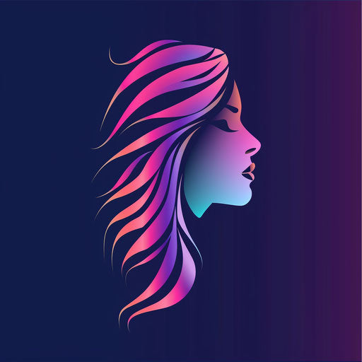 Beauty logo with stylish, abstract design on gradient background