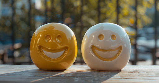 Two smiling emojis with the same person