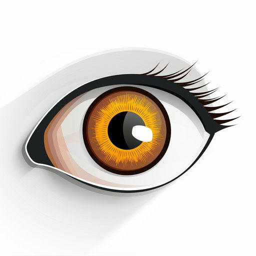 Single eye icon with brown and yellow open iris