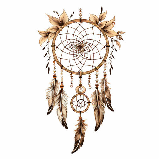 Dreams on a dream catcher isolated with white background