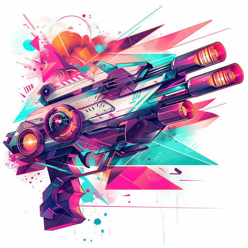 Futuristic laser gun abstract tattoo