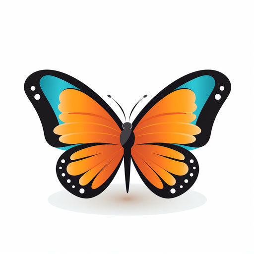 Simple minimalist butterfly clipart on white background