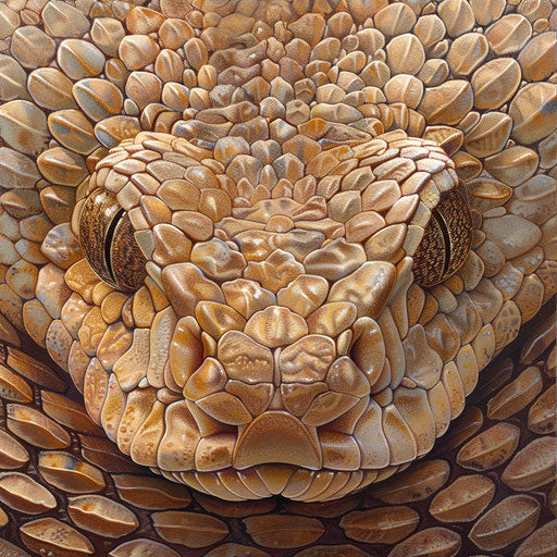 Rattlesnake with detailed scales and intense gaze