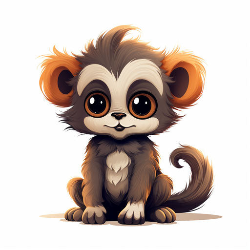 Adorable animal artwork inspired by Chiaroscuro Art, on white backdrop